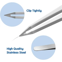 Pointed Tweezers | High Carbon Stainless Steel Needle Nose Tweezers | Fine Point Tweezers Precision Hair Removal | Perfectly Aligned & Hand-Filed Sharp Tweezers | Silver,Makeup,Cheap,Room Decor,Vanity,Travel,Bedroom,Makeup Accessories,Tweezers
