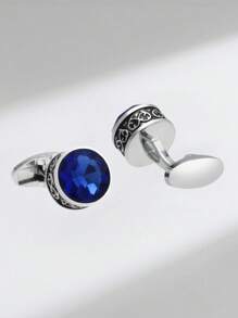 1 对时尚袖扣套装，高档钻石袖口个性化男士西装衬衫配饰，宝石袖扣时尚迷人配饰，适合男士日常、宴会、婚礼、商务、派对穿着 - 彩色 - 查看 14