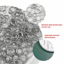 300pcs 5-12mm Stainless Steel Split Ring Connectors, Jewelry Making Accessories