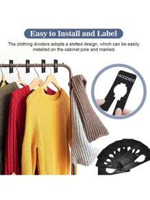 10pcs Clothing Size Divider Clips, Rectangular Hanger Dividers With Blank Labels For Garment Organization And Classification - Multicolor - View 9