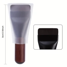 1pc Ultra- Flat Head Foundation Makeup Brush, Seamlessly Blend Liquid And Cream Makeup, Wooden Handle, Nylon Bristles, Suitable For All Skin Types, Foundation Makeup Brush, Beauty Makeup Tool, Makeup Brush Tool, Small Gift For Beginners