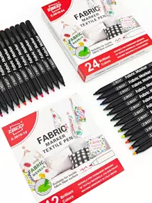 12/24 Colors Beautiful Color Waterproof Markers, Water-Based Hard Tip Graffiti Pens, Fashion Marker Set For Clothes, School Bags, Eggs, Rocks, Wood, Fabric, Plastic And DIY Craft Markers - Ideal Art Supplies For Friends - Multicolor - View 2