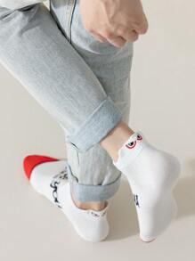 5 Pairs Men's Colorblock Shallow Boat Socks, No Show Socks, Suitable For Casual & Sports Wear, Spring/Summer - Multicolor - View 9