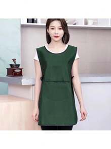 New Large Pockets Hairdressing Cloak Anti-Fouling Vest Hair Stylist Apron Kitchen Waterproof Home Cleaning Solid Color Apron - Multicolor - View 14