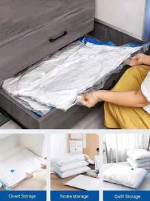 11 件套/套件 10 个透明真空压缩储物袋，带 1 个手动泵，节省空间的密封储物袋，适用于衣服、床上用品、枕头、毛绒玩具、被子、毯子、厨房用品、围巾、鞋子、旅行配件，节省空间的储物袋，防尘密封家用储物搬家整理袋