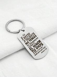 1 Stück Edelstahl Schlüsselanhänger mit inspirierendem Hundemarken-Motiv, ein ideales kleines Geschenk für christliche Gläubige, Autozubehör, Taschenanhänger, Rucksackanhänger für die Schule
