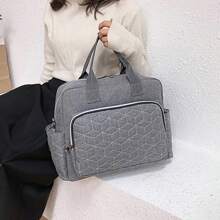 Fashion Quilted Rhombus Shoulder Mommy Bag; Large Capacity Travel Tote Crossbody Diaper Bag; High Quality Multipurpose Portable Mother & Baby Handbag
