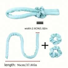 SATIN CURLING KIT (Heatless Curls) + SCRUNCHIES - 粉色 - 查看 2