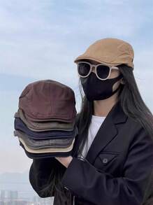 1 Stück Unisex Retro Britische Stil Zeitungsjungenmütze, Frauen Straßen Lässig Barett, Herren einfarbige minimalistische Zeitungsjungenmütze, Paar Frühling/Sommer Malermütze, vielseitig