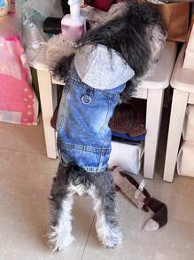 1pc New Hooded Harness Vest, Suitable For Small Dogs Like Poodle, Bichon Frise, Teddy, Spring/Autumn Pet Clothes