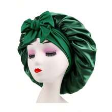 Silky Satin Sleep Bonnet For Women With Adjustable Bow Ties - Luxurious Hair Protection Cap For Curly/Natural Hair, Multi-Color Options, Soft Nighttime Hair Care Essential,Bonnet,Shower Cap,Hair Products And Accessories For Barber Salon Beauty Travel Essentials