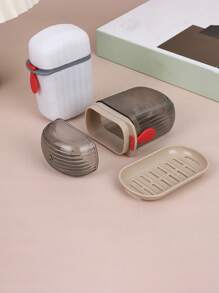 Doppelschicht-Design Reise-Seifenbox mit Deckel und 3-in-1 Mundspülbecher, wasserdichte Seifenbox, tragbarer 3-in-1 Mundspülbecher zum Zähneputzen, multifunktionaler Reise-Organizer, Mini-Luxus-Reise-Seifenbox für Zuhause, doppelschichtig versiegelt mit ablaufbarer Seifenbox, Rückkehr zur Schule