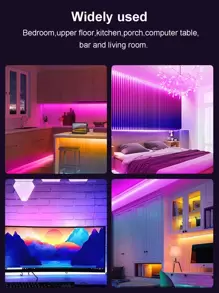 1 pieza Tira de luces LED RGB, alimentada por USB, color y brillo ajustables, múltiples modos, apta para TV, habitación, iluminación decorativa de escaleras, sala de juegos, dormitorio, decoración para fiestas en el hogar