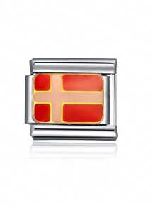 1 件 2025 顶级时尚 DIY 国旗吊坠情侣手链，不锈钢珠宝制作吊坠手链配件，适合作为送给朋友/家人、派对、日常装扮的礼物 - 彩色 - 查看 17