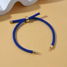 1 pieza Colorido brazalete de la suerte DIY, accesorio de cordón trenzado de doble círculo adecuado para hacer joyería con colgante y conector - Cuerda milanesa - Ver 4