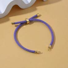 1 pieza Colorido brazalete de la suerte DIY, accesorio de cordón trenzado de doble círculo adecuado para hacer joyería con colgante y conector - Cuerda milanesa - Ver 6