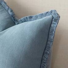 1pc Chenille Tassel Decorative Throw Pillow Cover, Minimalist & Practical Multifunctional - Blue - View 5