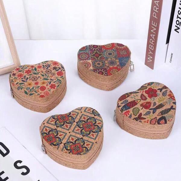 1pc Fashionable Heart-Shaped Decorative Bag, Portable Travel Storage Box, Creative Home Item For Dressing Table, Suitable For Lipstick, Bracelet, Earring, Pendant, Jewelry, Back To School Season, Gift Giving.