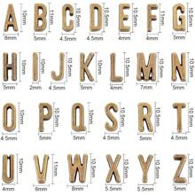 156 piezas, 6 sets de cuentas deslizantes con letras del alfabeto en bronce antiguo, cuentas planas para pulsera, encantos de letras A-Z, cuentas retro sueltas para pulseras plano y brazaletes deslizantes