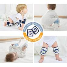 1对可爱卡通防滑婴儿爬行护膝，适合爬行、走路、幼儿防摔护膝，儿童爬行和走路防护装备