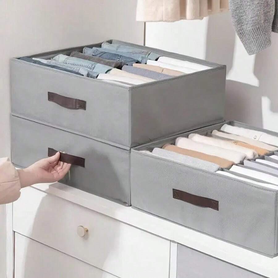 1PC Closet Storage And Storage System - Multi Grid Storage Box, Double Row Storage, Suitable For Storing Underwear, Underwear, Socks, Shirts, Sweaters, Pants, Etc. In Cloakrooms And Bedrooms