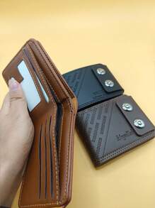 1 Piece Fashion Avant-Garde Men's Retro Simple Short Magnetic Buckle Bag Large Capacity Card Wallet. Suitable For Teen Summer Casual Outdoor Athletic Or Vacation Travel Or Graduation Gifts Or Birthday Dress Accessories - Wallet - View 6