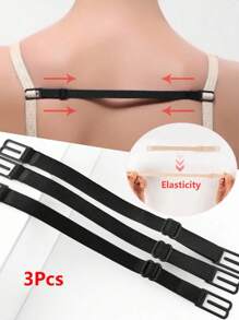 3 件套胸罩肩带防滑配件、胸罩肩带夹、可调节胸罩肩带固定器
