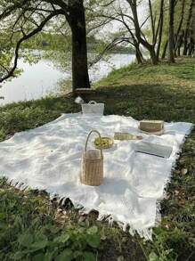 1 pièce Tapis de pique-nique style bohème, couverture de camping, nappe, tapis pour pelouse extérieure, équipement de camping, nappe style bohème, couverture pour la sieste, tapis imperméable, tapis de pique-nique, convient pour pique-nique extérieur, fête de vacances, décoration de chambre/salon, voyage extérieur, cadeau de la Saint-Valentin, décoration d'intérieur