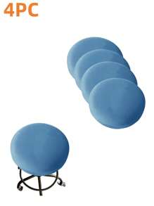 1/4/6pcs Water-Resistant Round Bar Stool Covers, Stool Seat Slipcovers Round, Stool Covers Round 4 Packs Bar Stool Covers Watedrproof PU Stool Slipcover With Elastic Stool Cushion Round Bar Stool Seat Covers For Bar Round Chair,Resistant Removable Cushion Covers