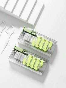 1PC 便携式牙线和牙签分配器，成人牙线棒分配器塑料自动牙线，高品质便携式迷你牙线架，适用于家庭办公桌矩形牙签收纳盒轻巧设计，紧凑型旅行盒，易于装载和携带，节省空间的口腔护理配件塑料材质，多色可选）