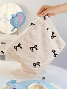 1pc Heart, Strawberry, Bow Print Cosmetic Bag Travel Pouch, Suitable For Beach, Swimming Pool, Swimsuit And Travel Storage Pouch, Makeup Bag, Cosmetics Bag, Vacation Organizer, Large Capacity Toiletry Bag, For Lipstick, Brush, Skincare, Phone, Coins, Small Items, Multipurpose Use For Home, Gifts, Vacation And Holidays, Teenage Toiletry Organizer, School Makeup Bag, Back To School Supplies, Cosmetics And Toiletries Storage, School Supplies, Storage Bag, Room Essentials - Multicolor - View 8