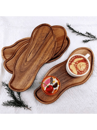 1pc Wooden Tray, Serving Tray, Candle Holder Tray, Home Decor Tray, Wooden Serving Tray, Suitable For Coffee Table, Small Wooden Decorative Tray, Multi-Purpose Snack Tray, Fruit Tray, For Cakes, Breads, Tea Cups, Coffee Cups, Great For Kitchen, Dining Room, Hotel Decor, Holidays, Birthdays, Easter, Thanksgiving