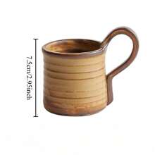 Taza de cerámica retro japonesa de café con leche, creativa y personalizada, hecha a mano antigua, taza doméstica de boca ancha, taza de agua