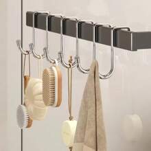2 peças de cabides duplos em forma de S de aço inoxidável, ganchos multifuncionais sem perfuração e sem danos, ganchos portáteis sem danos para portas de armários, cabides de roupas fáceis de instalar e sem danos, adequados para cozinha, quarto, dormitório, banheiro, porta, guarda-roupa, sapateira, suprimentos domésticos casuais necessários