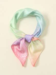 1条简约印花55厘米方巾，新款春季女士多功能头巾，可作腰带装饰、发带、时尚领巾，搭配连衣裙穿着。 - 彩色 - 查看 1