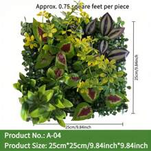 CTSZOOM Disponible en 23 estilos, paneles de pared de césped artificial, múltiples estilos con césped, follaje floral artificial, césped artificial, alfombras de césped artificial, decoración de pared exterior, decoración de boda, decoración navideña, follaje artificial, césped artificial, 100 bridas, pared de plantas, decoración de pared verde de 10x10 pulgadas