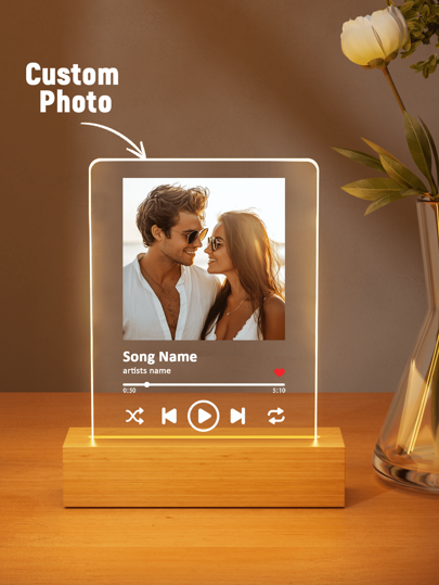 A Custom Night Light That Can Be Printed With Your Text Or Photo. Ideal For Gifts On Occasions Such As Anniversaries, Valentine's Day, Birthdays, Weddings, Mother's Day, Father's Day, For A Girlfriend, Her/Him/Friend., Personalized Gift, Acrylic Block