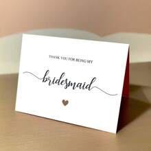 1 pieza, Tarjeta de felicitación sincera para la boda, tarjeta de felicitación para dama de honor con sobre. Palabras simples y sinceras talla grande diseño de corazón, adecuado para el lugar de la boda. La tarjeta perfecta para enviar a las damas de honor al final de la boda. Tarjeta de agradecimiento (12cm/4.7in X 17cm/6.7in)