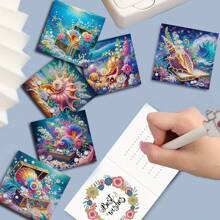 1pc Diamond Painting DIY Natural Landscape Themed Diamond Painting Card Kit - Partially Drilled DIY Diamond Painting, Suitable For Writing Letters, Love Letters, And Blessings