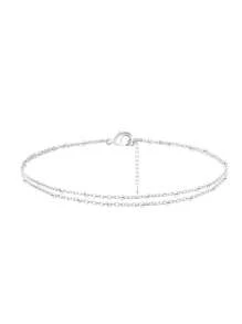 1pc Stainless Steel Double Layer Anklet, Bohemian Beach Style Foot Chain, Great Gift For Women - Gold - View 8