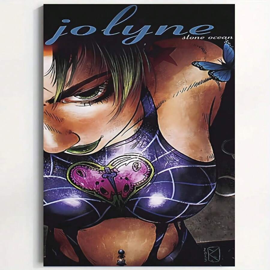 Framed [  Anime Canvas Print] Jolyne Stone Ocean Canvas Art Print, High-Quality Wall Decor Poster, Anime Themed Living Room Wall Art, Gift For Fans, - Framed - View 1