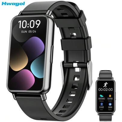 Hwagol Montre connectée de 1,45 pouces, tracker de sports et de fitness, compatible avec Android et iOS, montre connectée pour femmes, montre de suivi du sommeil/plus de 100 modes sportifs, comptage des pas et des calories, montre connectée pour hommes