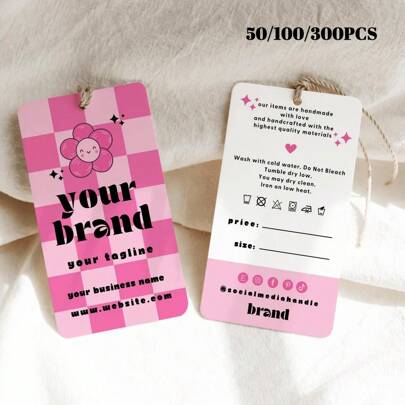 50 Stück individuelle Papier-Anhänger 4,5 x 9 cm mit weißer/schwarzer Nylonschnur, Dankeschön-Geschenkanhänger, personalisierte Preis-Etiketten für Schmuck und Kleidung, perfekt als Dankeschön-Anhänger für Hochzeiten, Partys, Veranstaltungen, Geschenkverpackung, vielseitig einsetzbare Anhänger, Bastelideen für Kinder