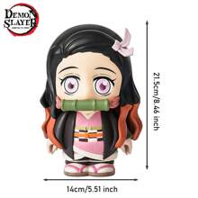 Crunchyroll 1 件鬼灭之刃官方授权 Nezuko 公仔 PVC 便士银行电影周边收藏品零钱系列桌面装饰 Nezuko 雕塑模型生日礼物送给朋友动漫粉丝