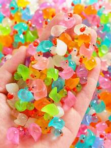 50pcs Luminous Resin Mini Animals, Glow-In-The-Dark Ducks & Figurines, Suitable For Garden, Party, Miniature Landscape, Aquarium, Dollhouse Decor (Random Design) Outdoor Decor Garden Decor Home Decor