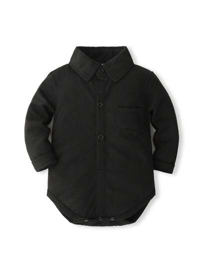 KIMOCAT Infant Solid Color Long Sleeve Bodysuit, Baby Bodysuit