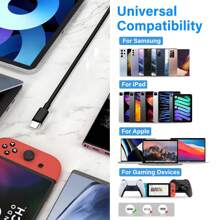 1PC USB C Fast Charger Cable,USB A To Type C Fast Charging Cable,480Mbps High-Speed Data Transmission Cable,Compatible With IPhone 17/16/15/Plus/Pro/Pro Max,Compatible With Samsung Galaxy S25 S24 S23 S22 S21 Note 20 Ultra,Pad Pro 12.9 Air Mini - Black - View 7