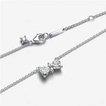 100% 925 Sterling Silver Jewelry Suitable For Original Pot Necklace 1:1 Style, Suitable For Women To Make Jewelry White Bow Necklace Suitable For Valentine's Day And Christmas To Give To The People You Like