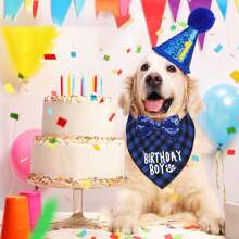 1 Set Pet Birthday Party Decorations, Including Pet Bandana, Birthday Hat, Banners, And Bow Tie For Male & Female Pets, Pet Birthday Celebration & Decoration