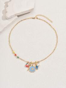 1pc European & American Punk Style Eyes & Palm Print Ladies Necklace